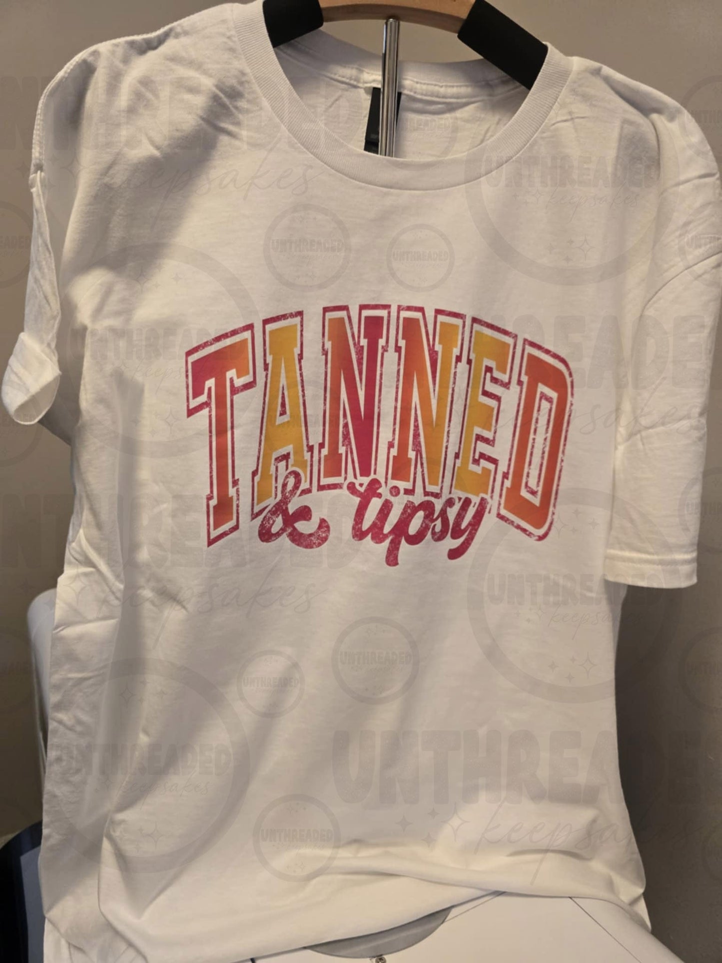 Tanned & Tipsy Tee – White XL
