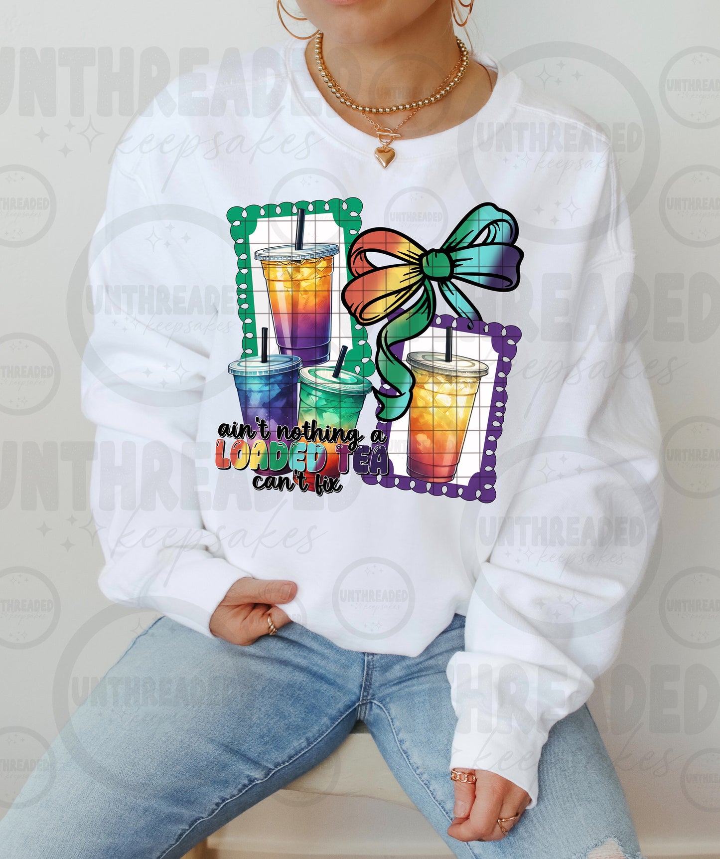 🧋🎀 Ain’t Nothing a Loaded Tea Can’t Fix Sweatshirts – Colorful Tea Lover Graphic Tee 🎀🧋