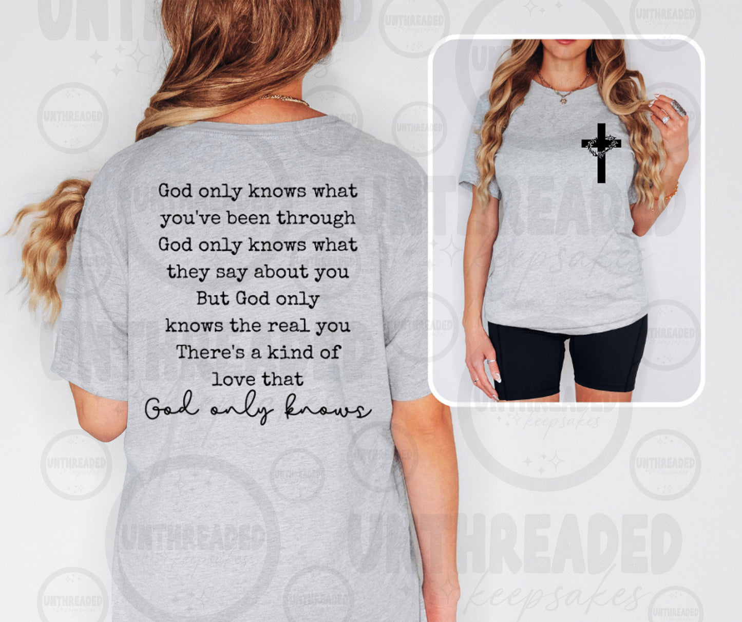 God Only Knows Faith Cross Graphic T-Shirt