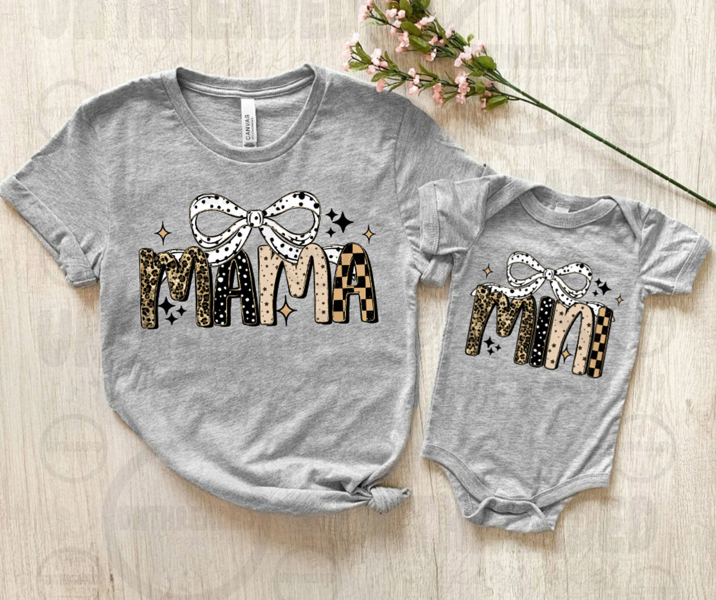 Trendy Mama Mini Leopard Graphic Tee Set
