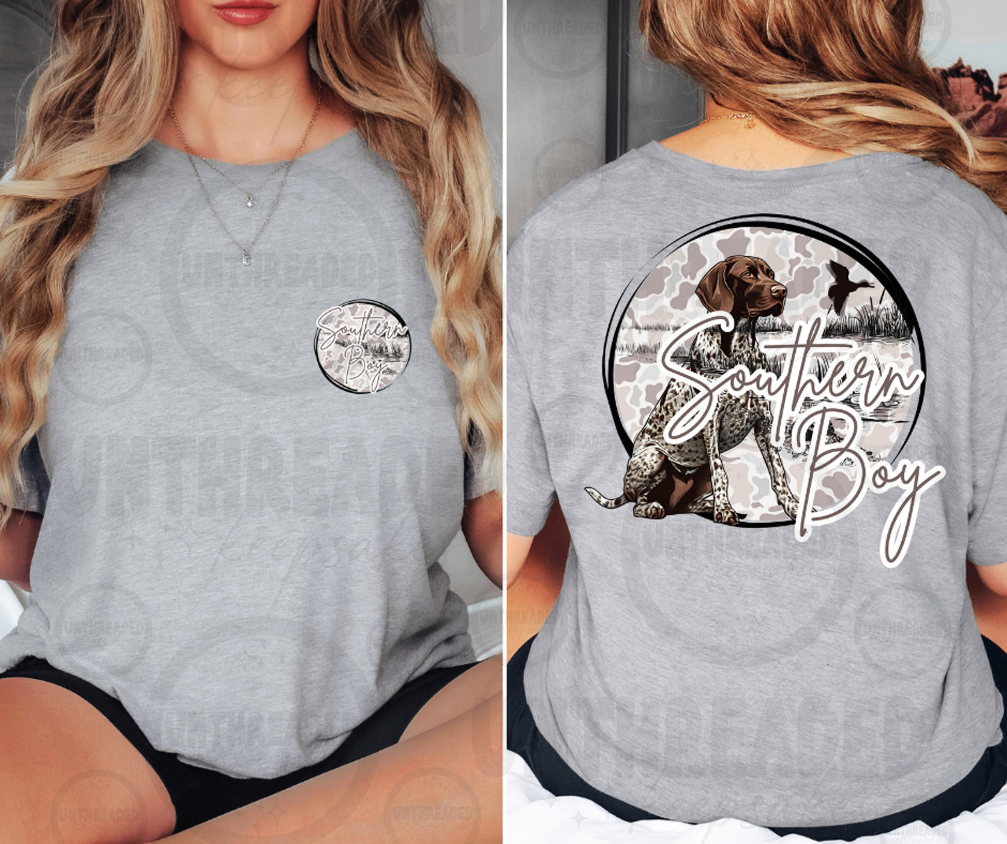 Southern Boy Pocket Tee | Hunting Dog Camo Graphic T-Shirt