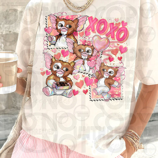 XOXO Valentine Gremlin-Inspired Graphic Tee β Cute Retro Love Shirt