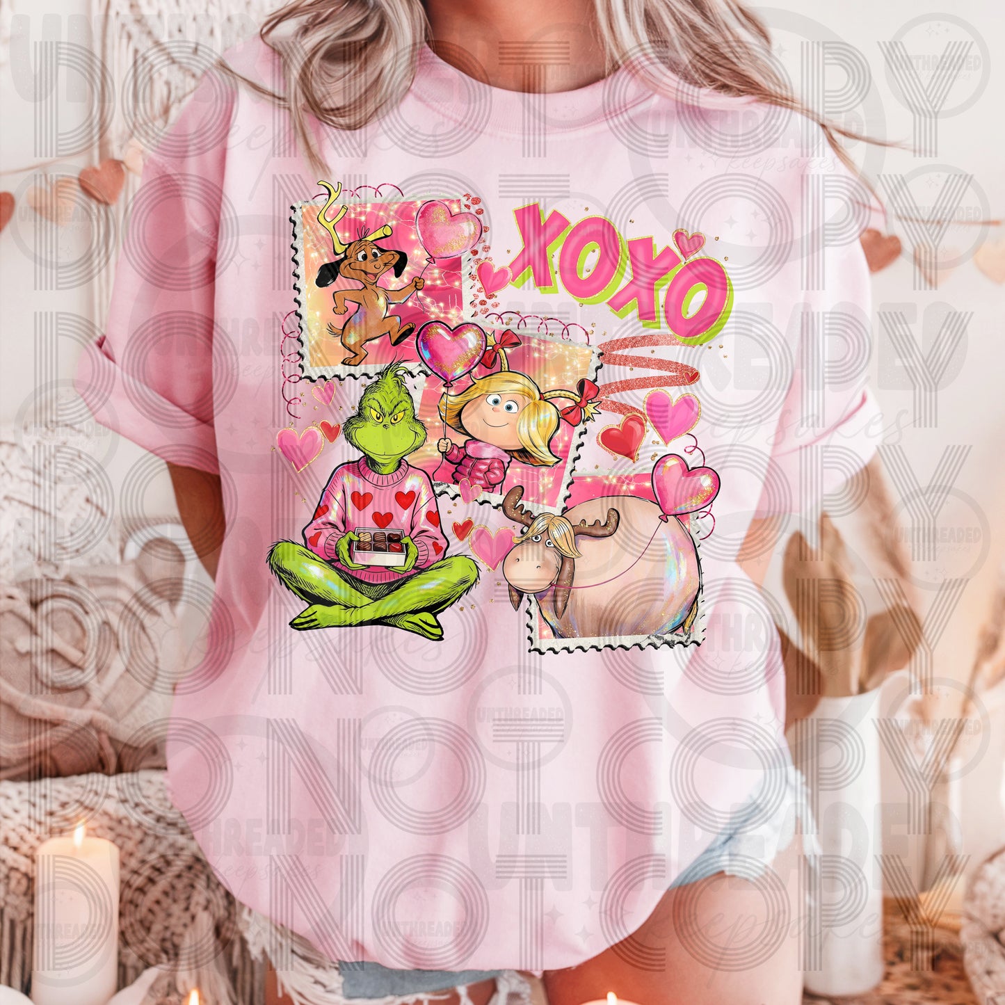 XOXO Valentine Retro Collage Graphic Tee – Cute Pink Love Shirt