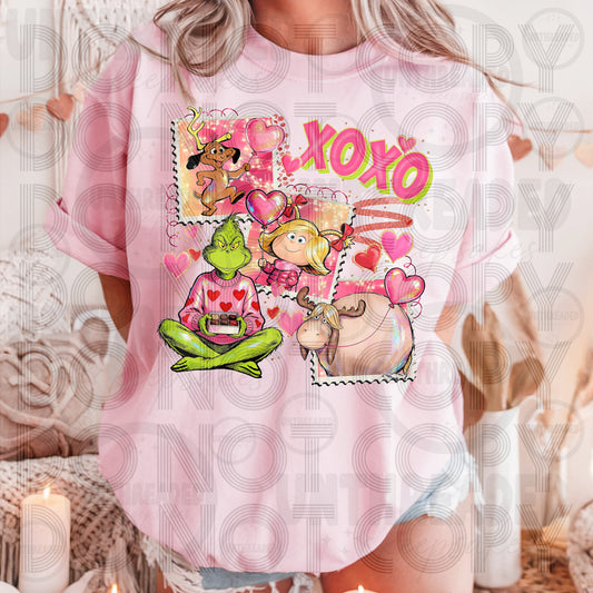 XOXO Valentine Retro Collage Graphic Tee β Cute Pink Love Shirt