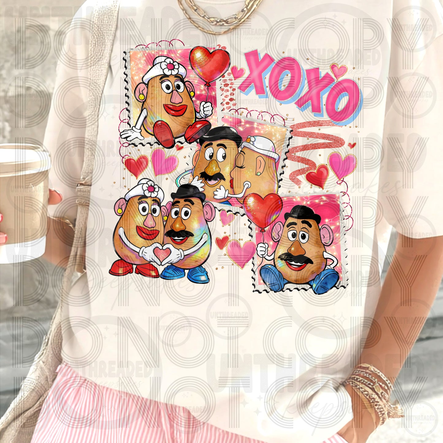 XOXO Valentine Graphic T-Shirt | Cute Vintage Cartoon Love Tee