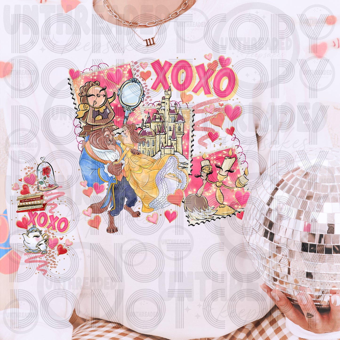 XOXO Enchanted Love Crewneck | Cute Fairytale Valentine Sweatshirt | Retro Castle & Roses Pullover | Cozy Romantic Outfit | Gift for Her
