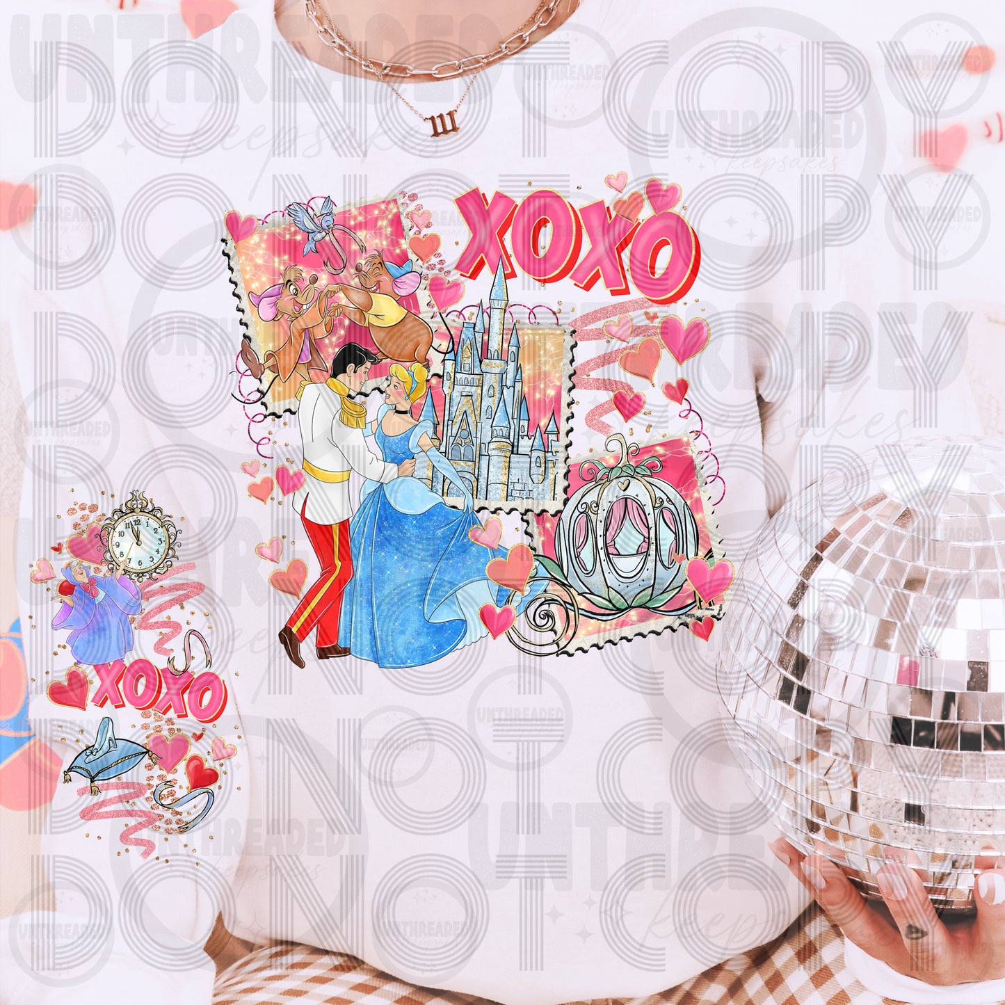 XOXO Fairytale Valentine Crewneck | Cute Princess Love Sweatshirt | Retro Castle & Carriage Pullover | Cozy Valentine Outfit | Romantic Gift for Her
