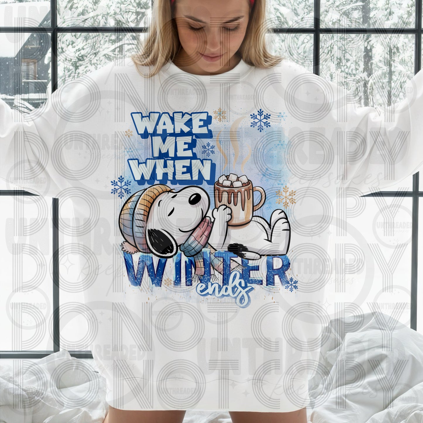 Wake Me When Winter Ends | Cozy Winter Coffee Sweatshirt
