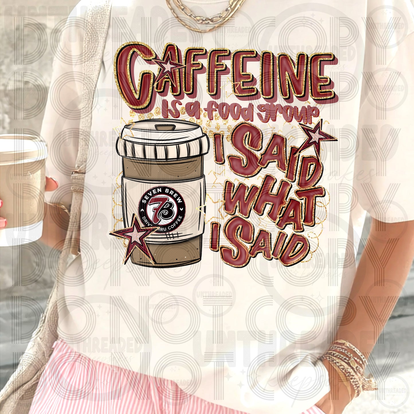 Caffeine Is a Food Group I Said What I Said | Funny Caffeine Graphic Tee 7B Hot