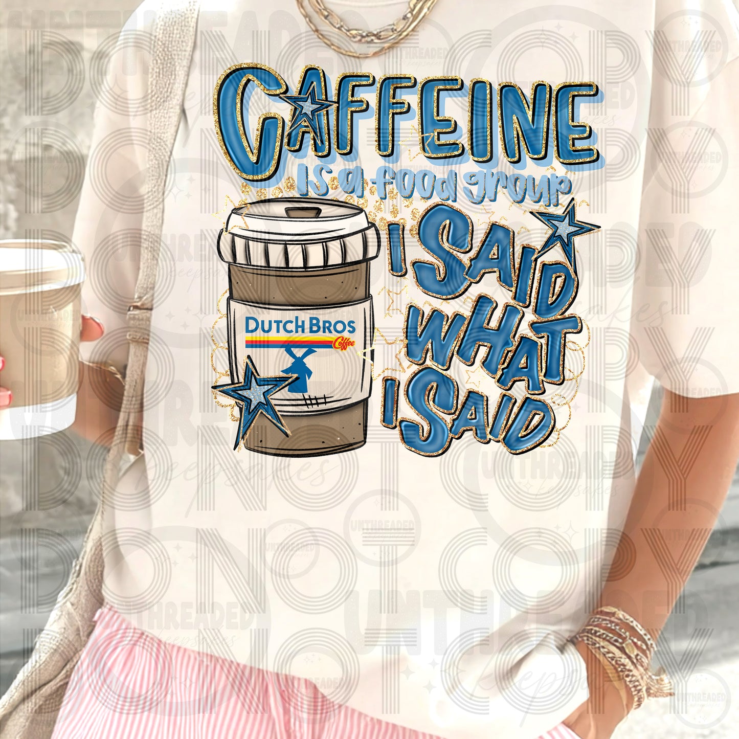 Caffeine Is a Food Group I Said What I Said | Funny Caffeine Graphic Tee DB Hot