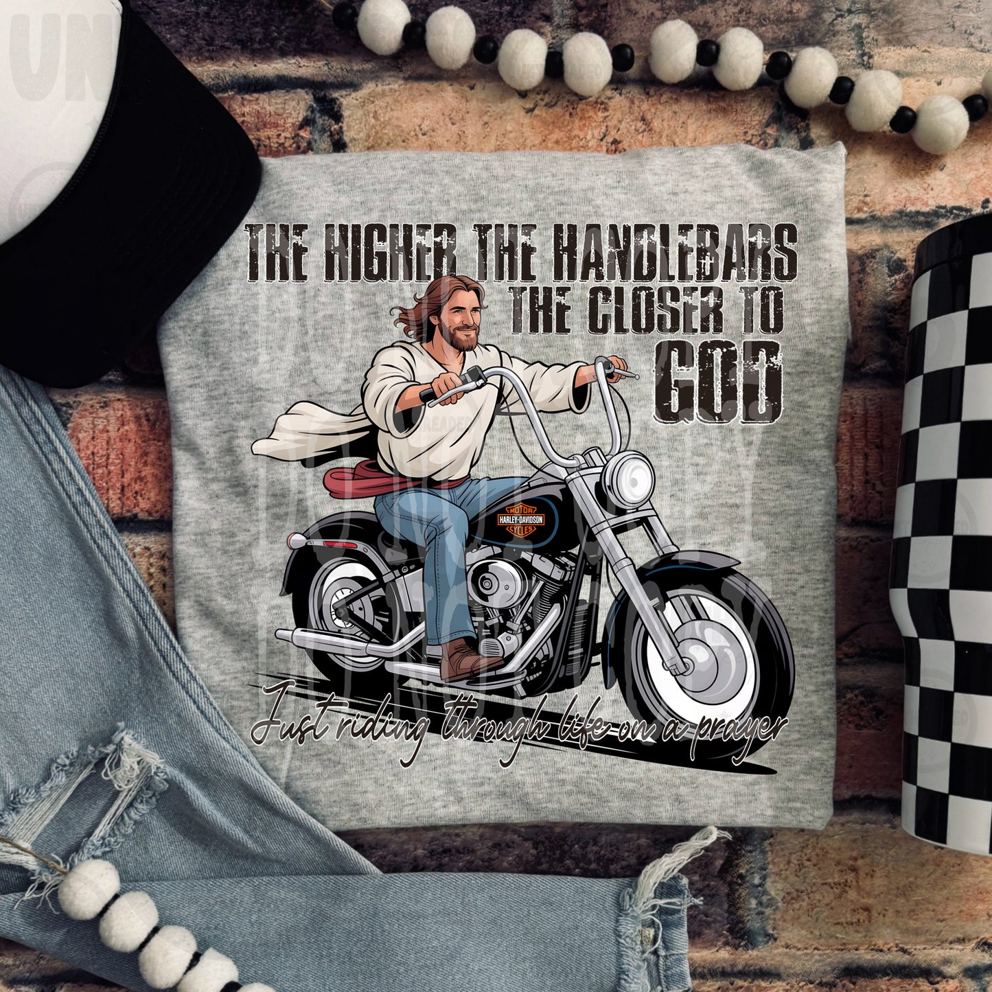 Higher the Handlebars Closer to God T-Shirt – Faith Biker Tee