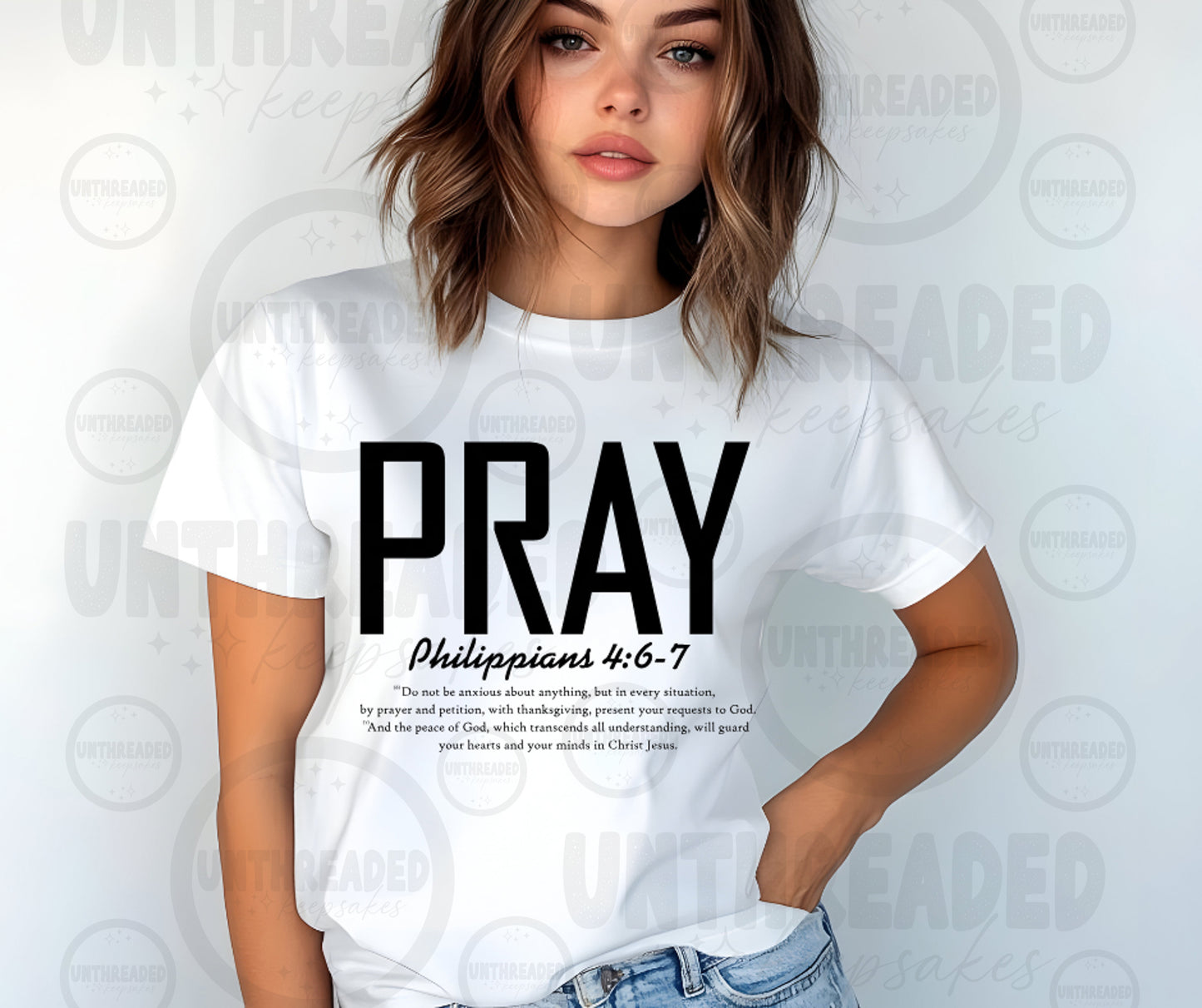 Christian Faith Graphic Tee | Scripture Bible Verse T-Shirt| Pray