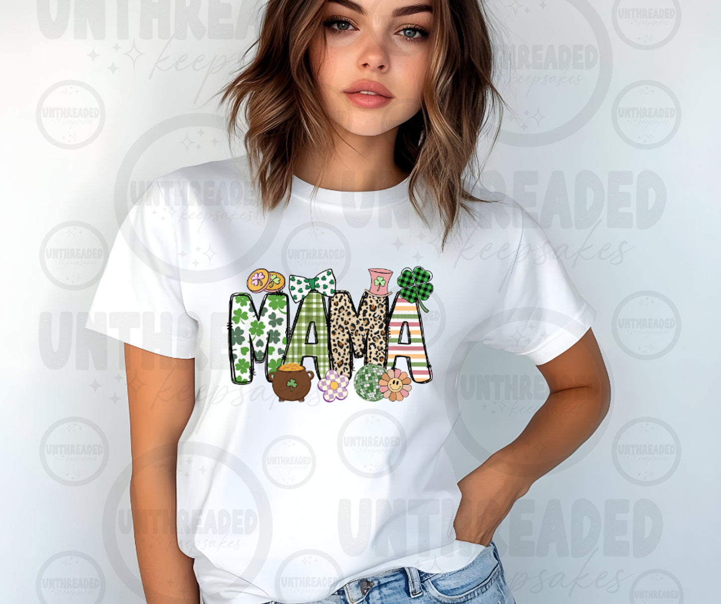 Mama St. Patrick’s Shirt | Cute Clover Graphic Tee