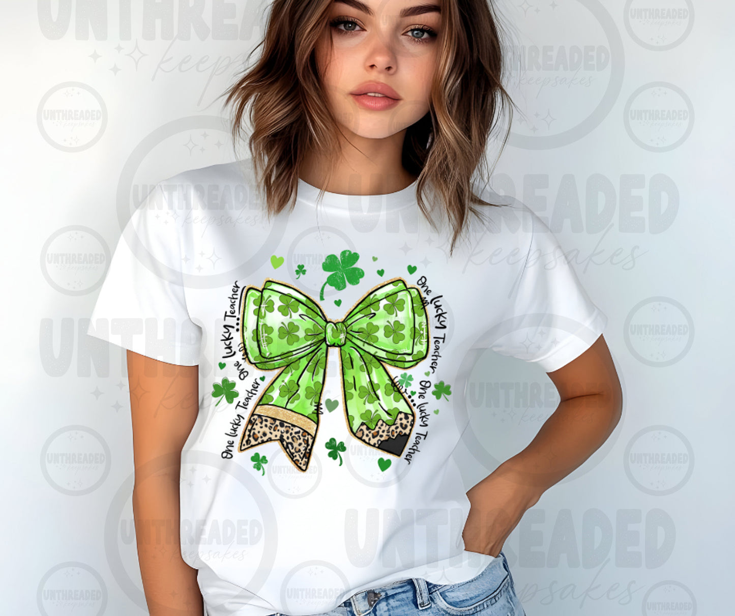 Lucky Teacher Bow Shirt | St. Patrick’s Day Teacher Graphic Tee