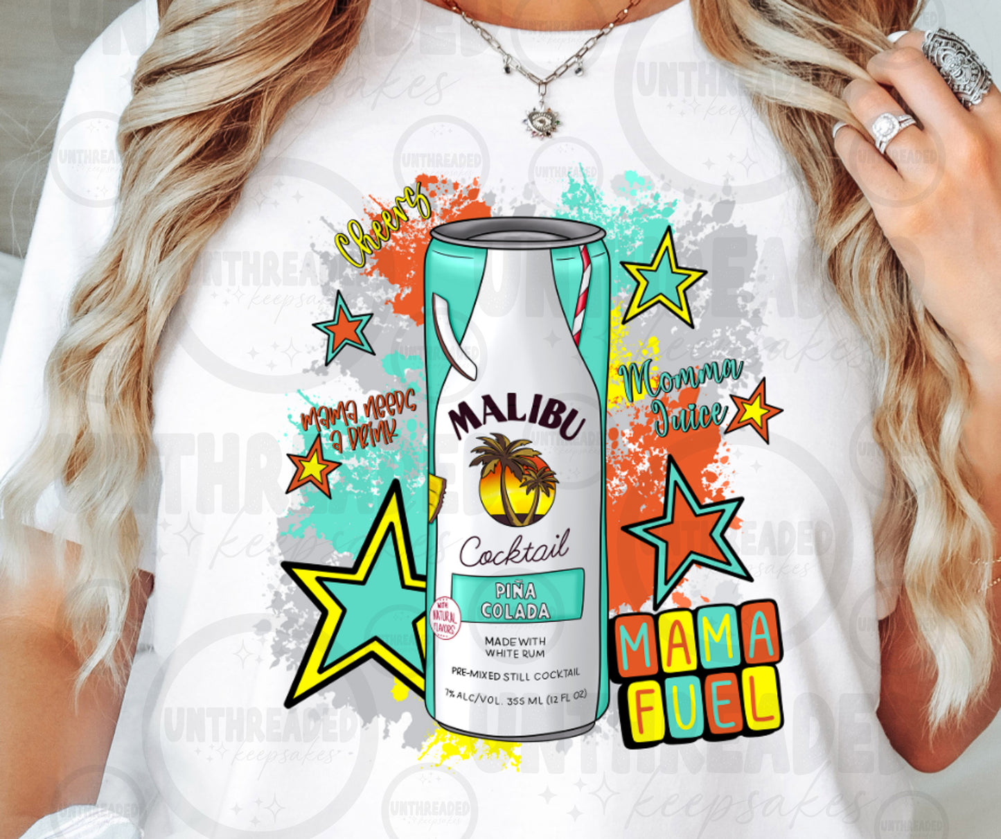 Mama Fuel Cocktail Graphic Tee | Fun Mom Summer Shirt