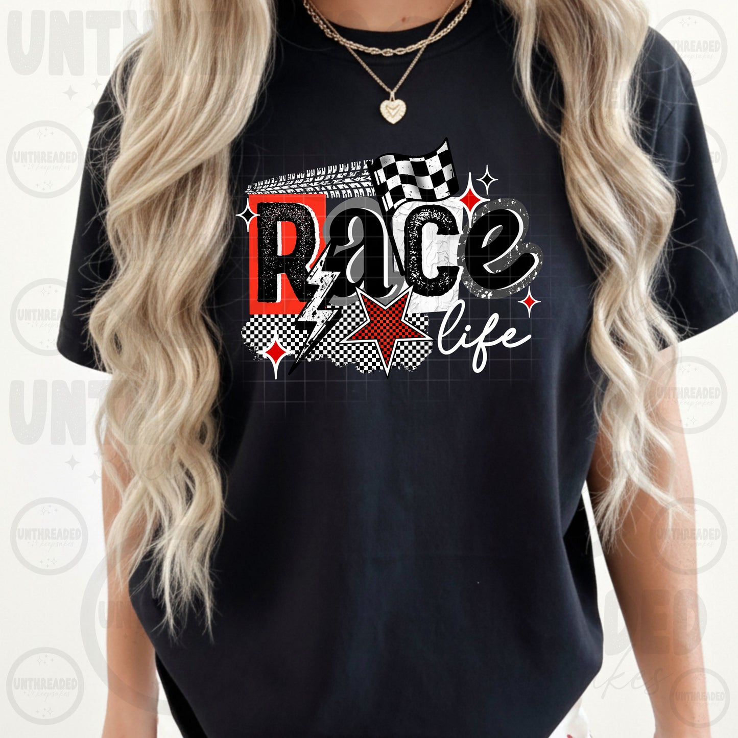 Race Life Shirt | Racing Graphic Tee | Checkered Flag T-Shirt | Race Day Apparel | Dirt Track Racing Fan Shirt | Unisex Graphic Tee