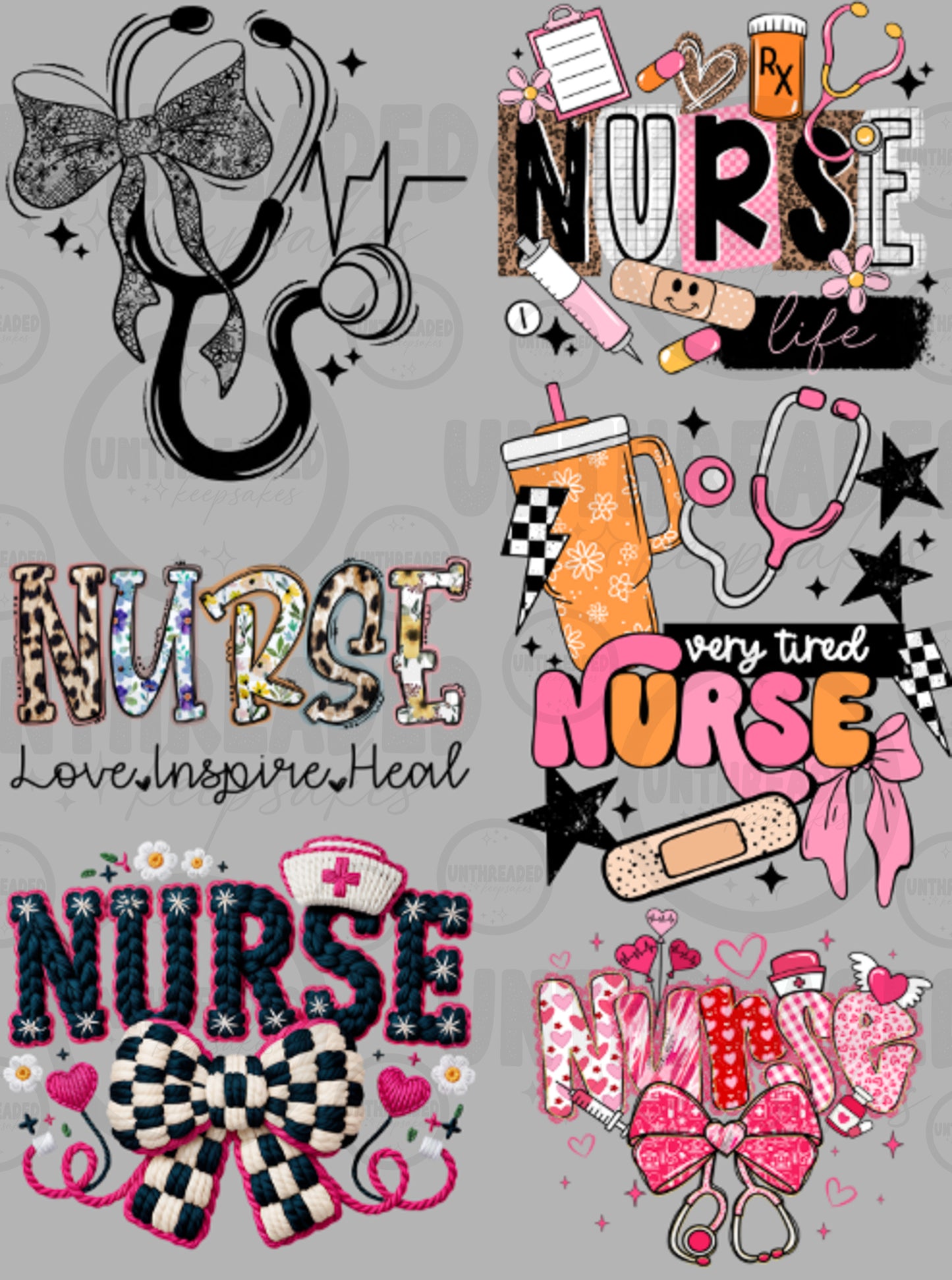 Nurse Life Aesthetic Premade Hot Peel DTF Transfer Sheet