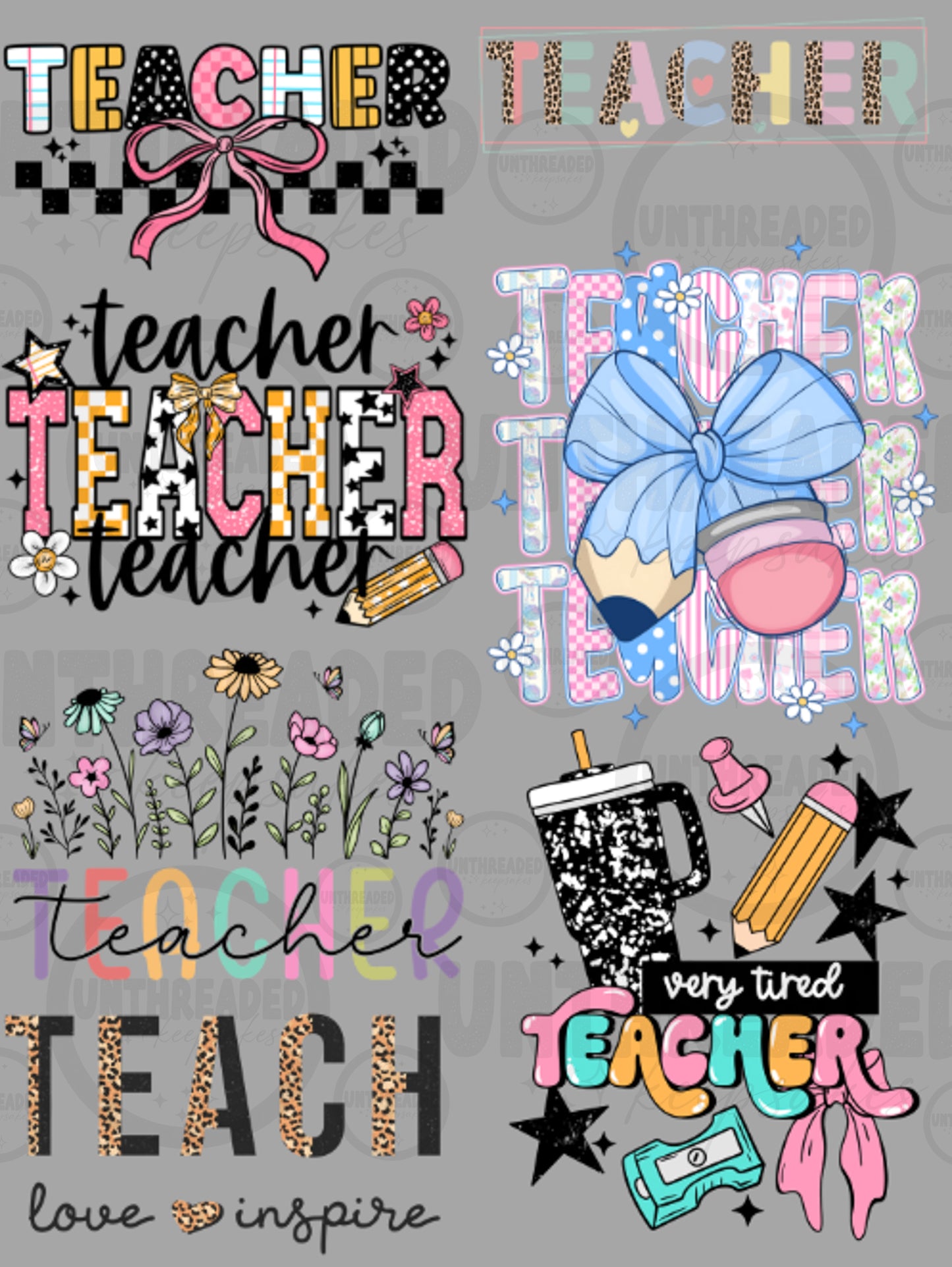 Teacher Life Aesthetic Premade Hot Peel DTF Transfer Sheet