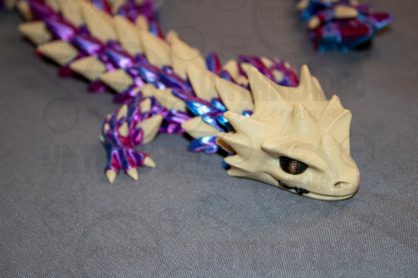 Articulated Crystal Dragon โ 12" Flexible 3D Printed Dragon | Iridescent Fantasy Dragon | Poseable Dragon Figure