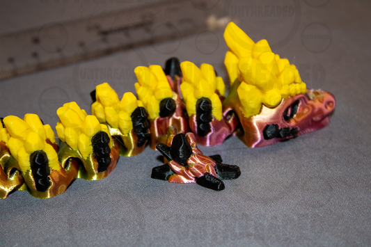 Articulated Crystal Dragon β 20" Flexible 3D Printed Dragon | Fantasy Dragon Figure | Poseable Dragon | Fidget Desk Toy