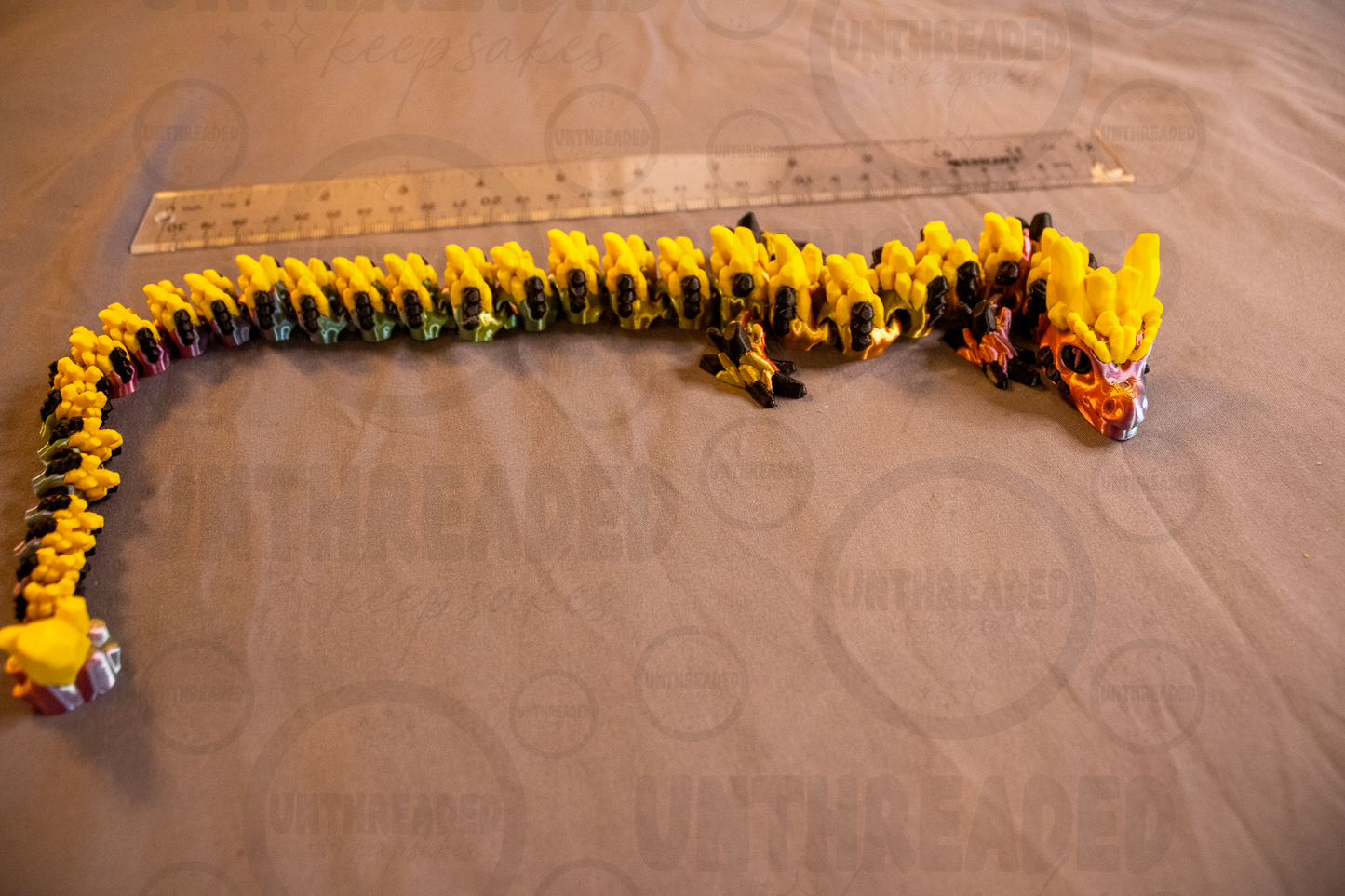 Articulated Crystal Dragon – 20" Flexible 3D Printed Dragon | Fantasy Dragon Figure | Poseable Dragon | Fidget Desk Toy