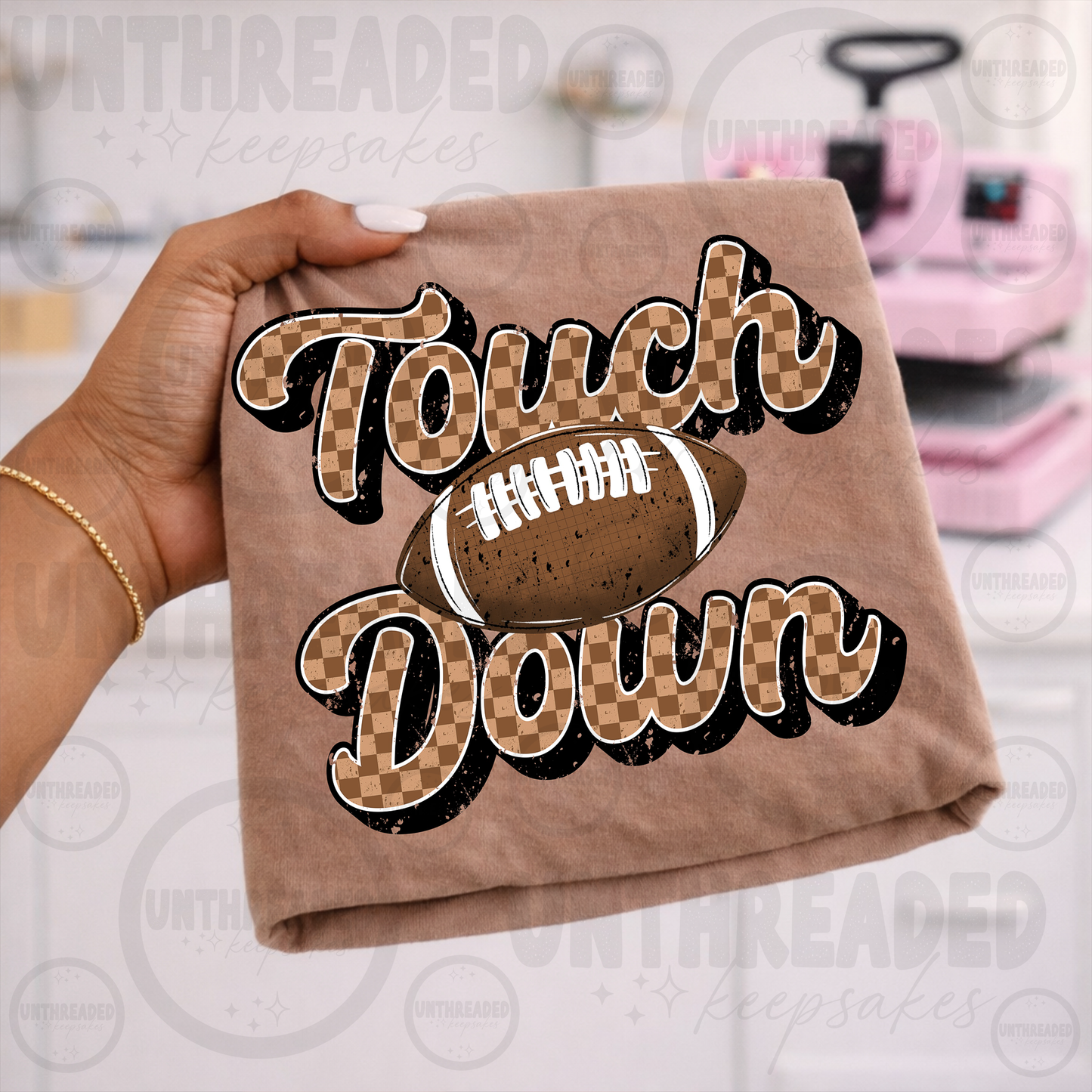 Touchdown Checkered Football Graphic Tee