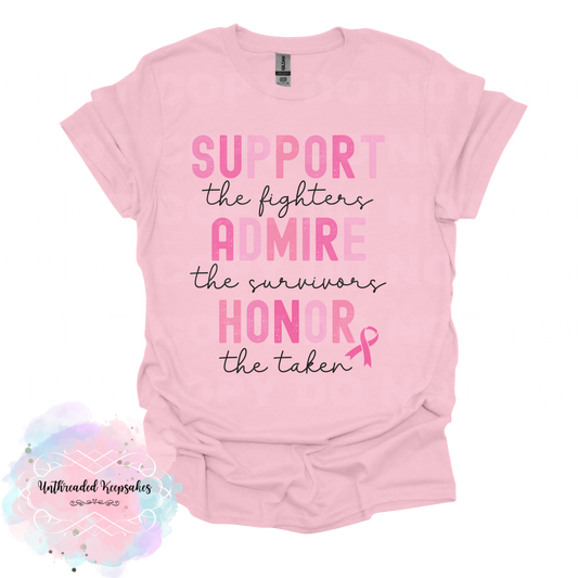 Support The Fighters Breast Cancer T-shirt