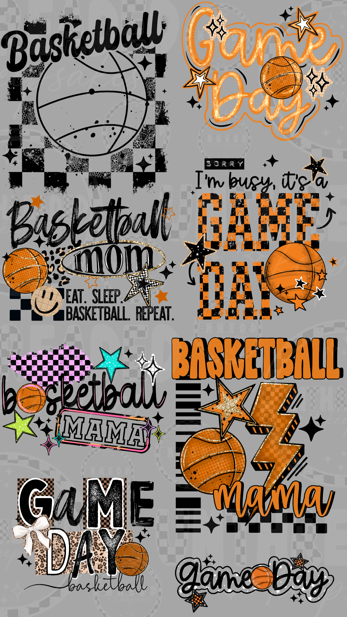 Basketball game day 22 by 40 inch premade DTF gang sheet