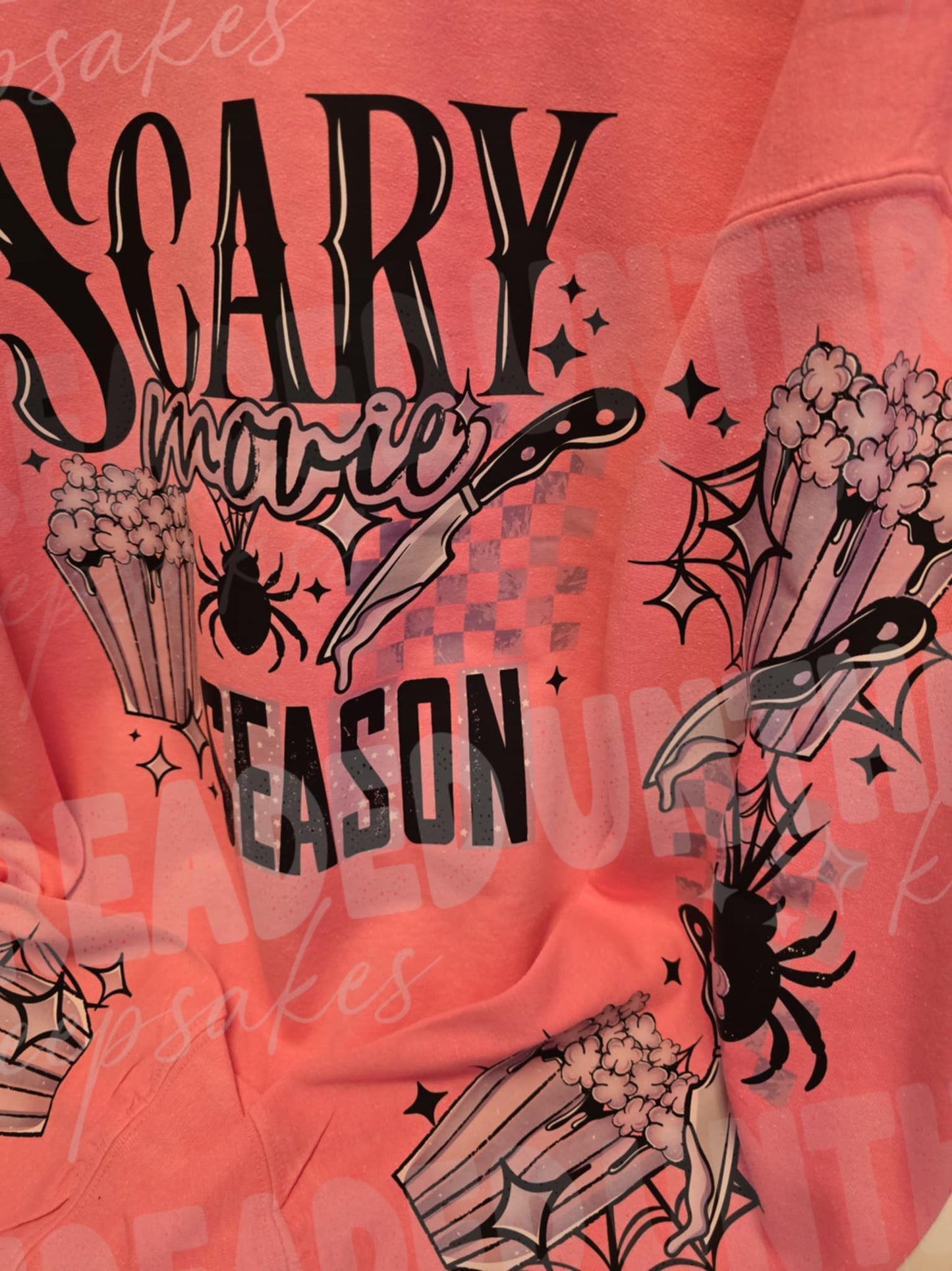 👻🍿 Scary Movie Season Hot Pink Sweatshirt – 2X