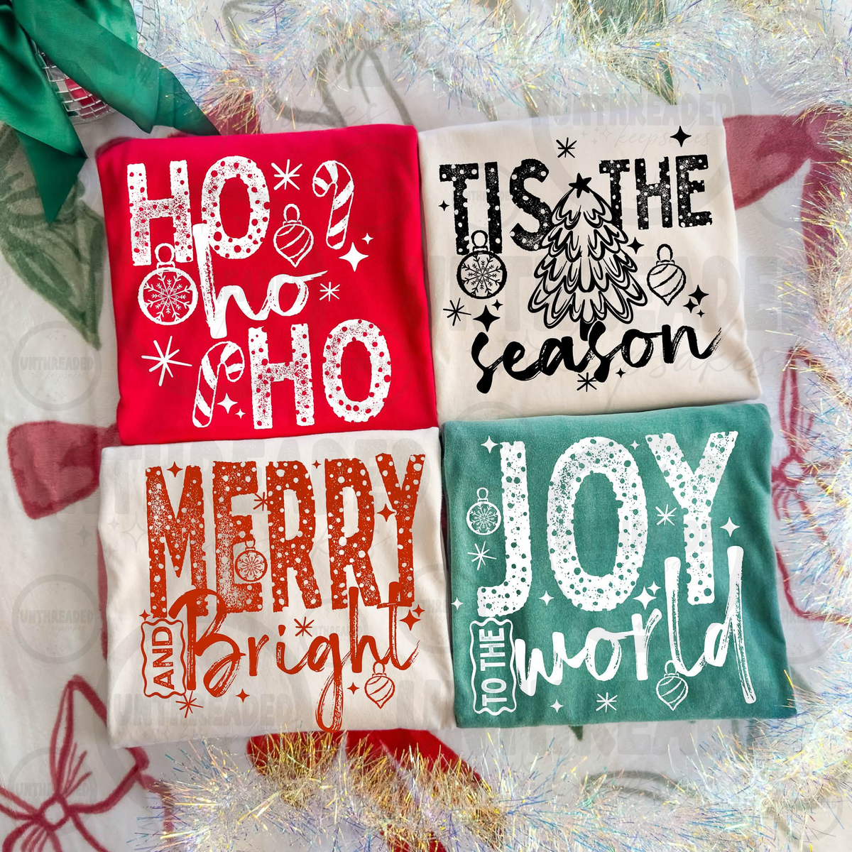 Christmas saying T-shirt design and color options