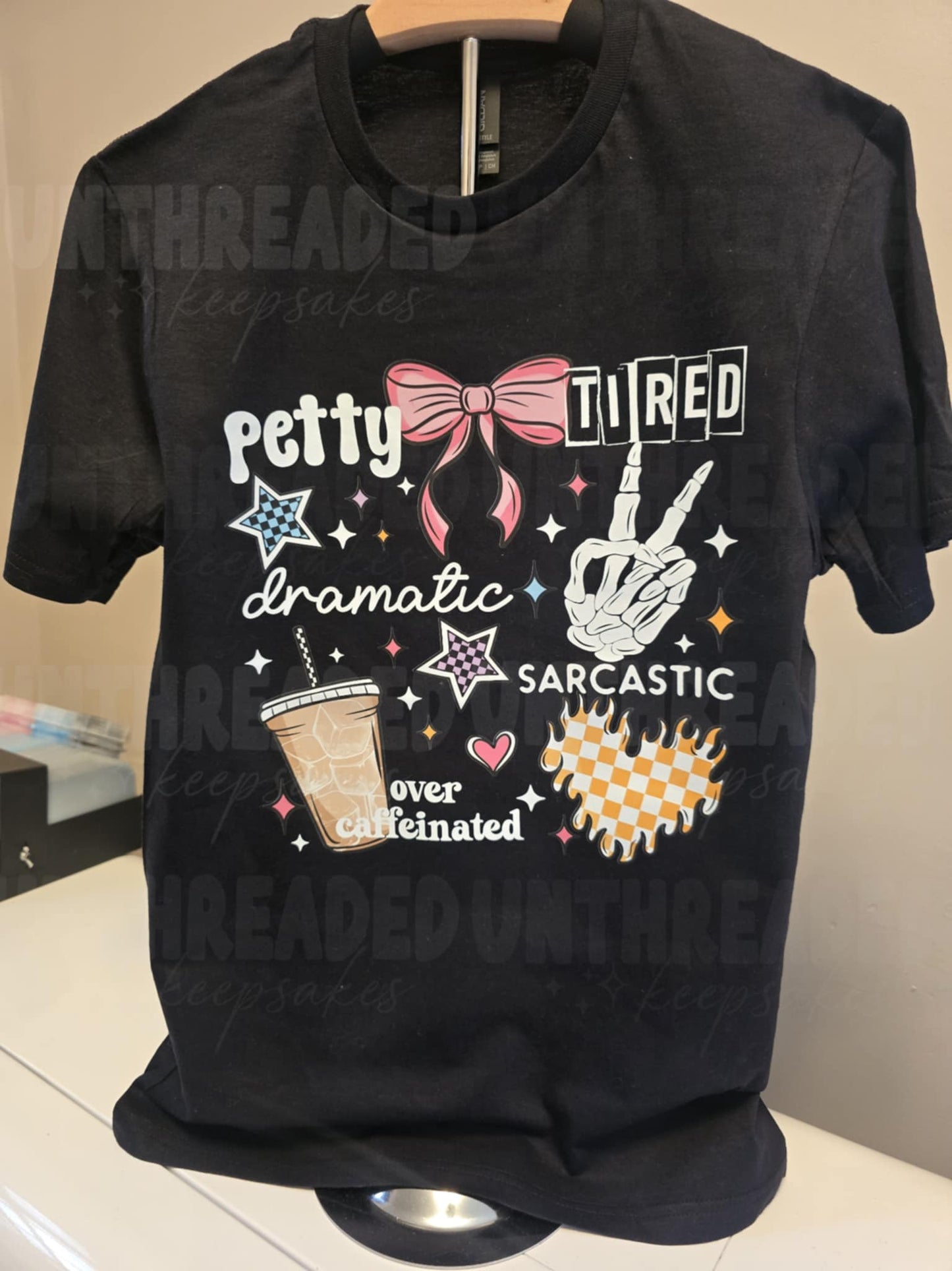 ✨ Petty, Tired, Dramatic, Over-Caffeinated Tee (Size Small) ✨
