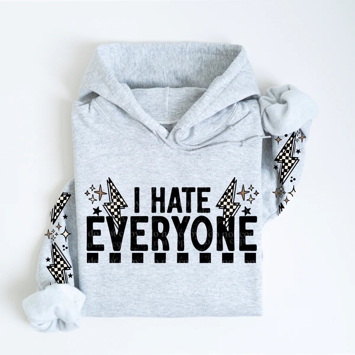 I Hate Everyone Cute Womens Graphic Hoodie