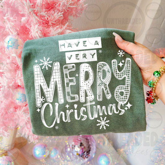 Have a Very Merry Christmas design on green apparel
