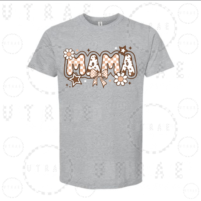 CLEARANCE – MAMA Boho Graphic T-Shirt – Gray – Size Large
