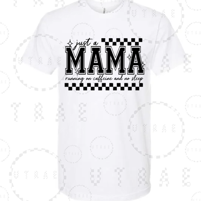 Just a Mama Running on Caffeine and No Sleep graphic T-shirt - size XL
