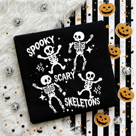 Spooky Scary Skeletons T-shirt mockup in black