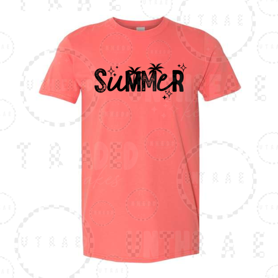 Summer palm tree graphic T-shirt - size Medium