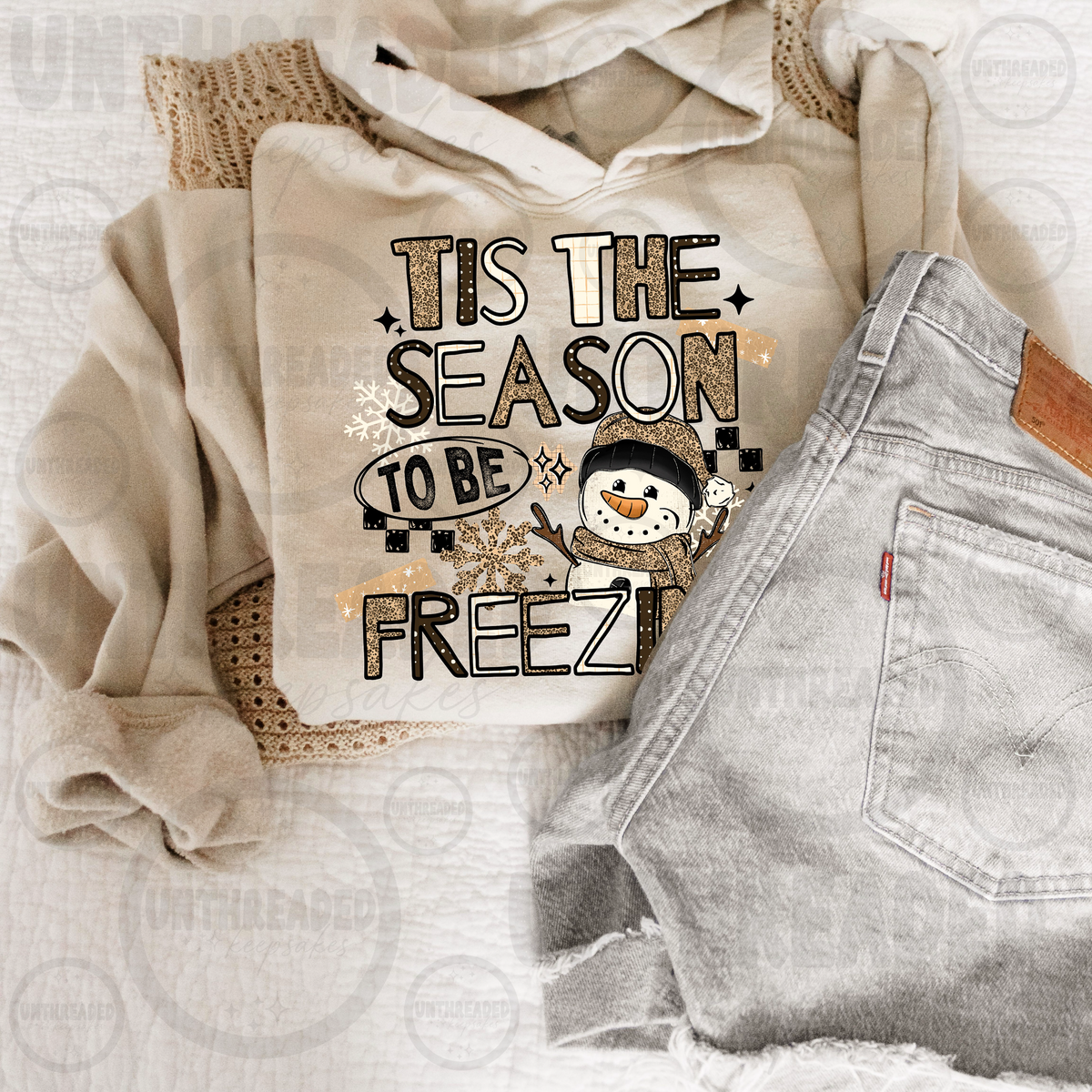 Tis the Season to Be Freezin snowman Christmas hoodie
