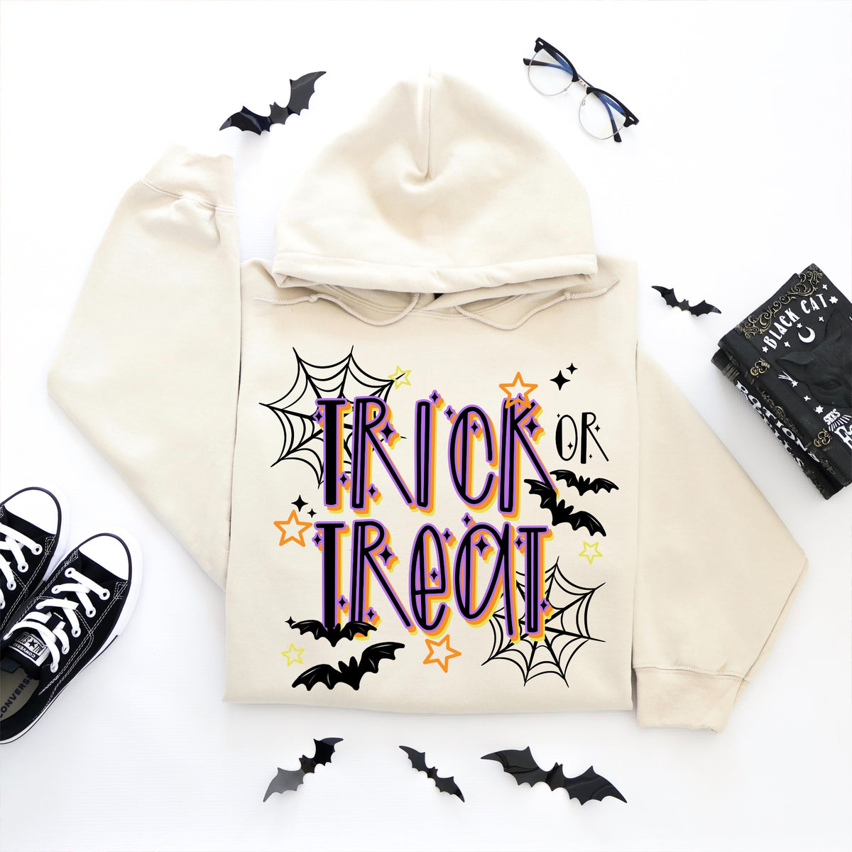 Trick or Treat Halloween graphic hoodie