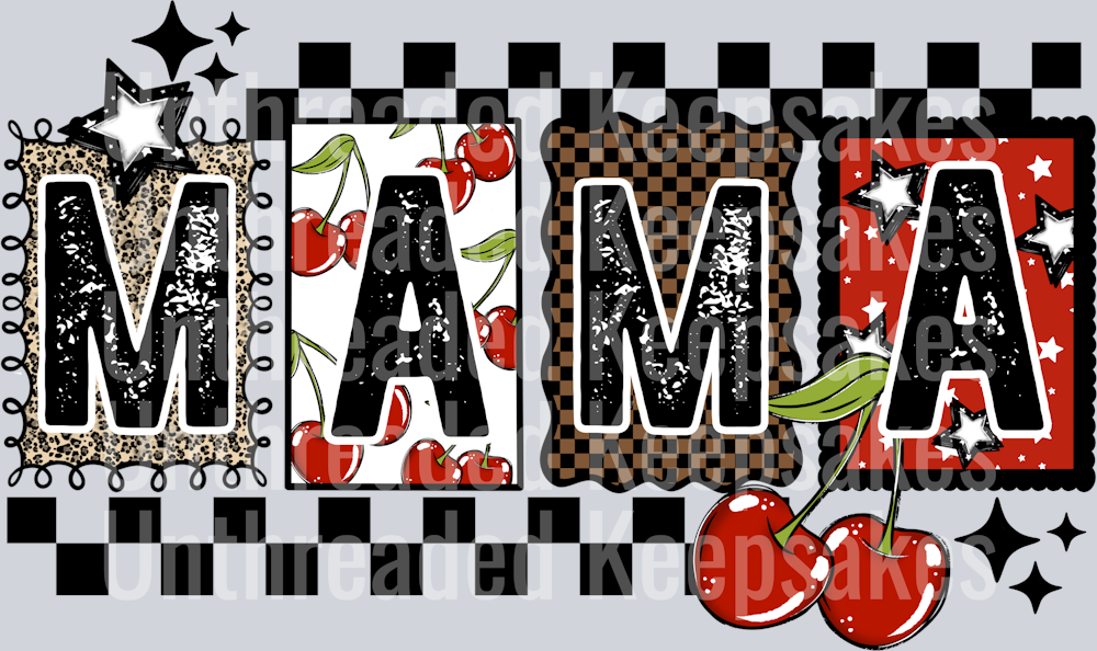 Mama_Cherry_Blocks DTF Transfer