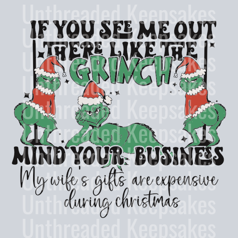 Retro Funny Christmas Grinch Quotes DTF Transfer