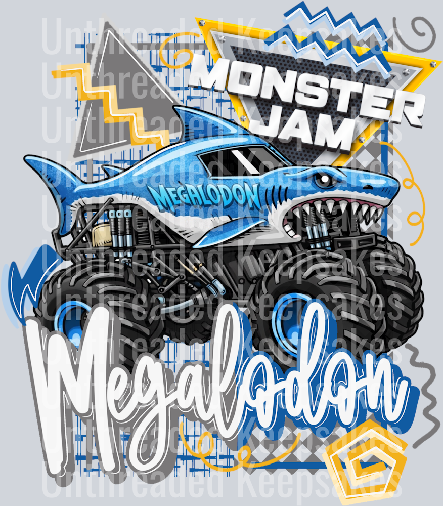 Retro Megalodon DTF Transfer