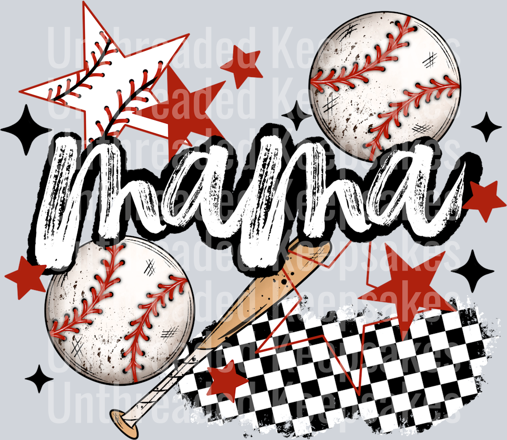 Mama_Baseball_ DTF Transfer