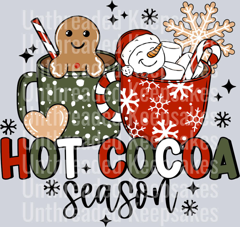 hot cocoa season mugs DTF Transfer