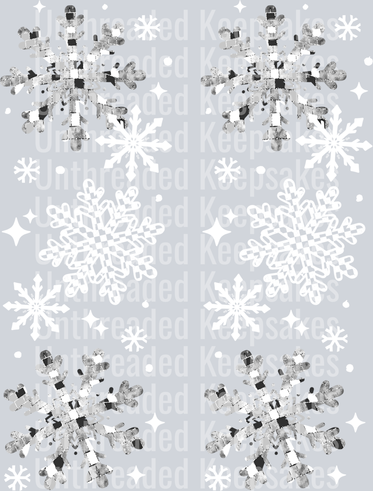 Snowflakes_Collage sleeveDTF Transfer