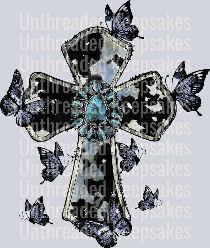 Cross butterflies DTF Transfer