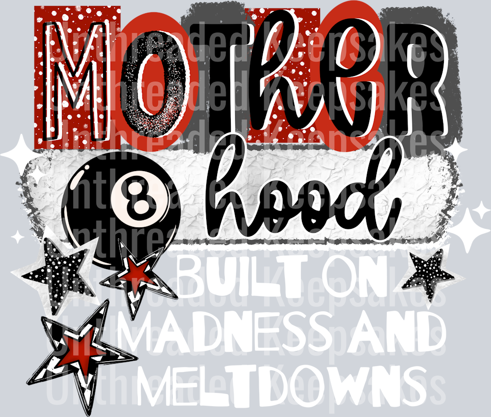 8 ball motherhood madness white DTF Transfer