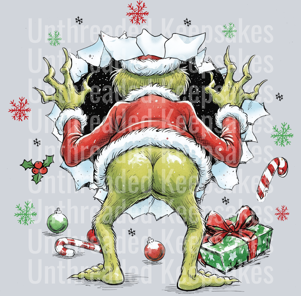 GRINCH BOOTY DTF TRANSFER