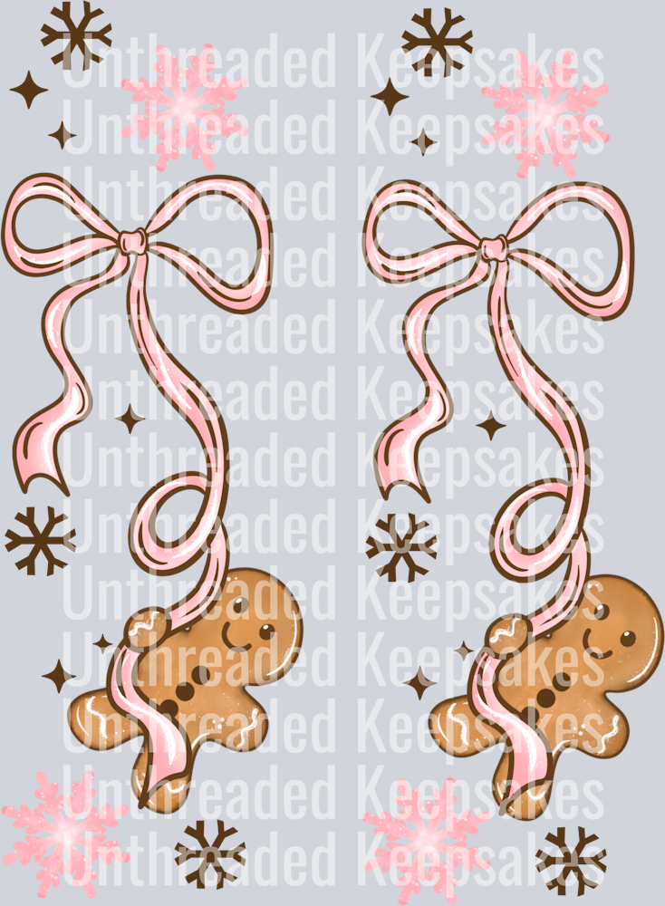 Gingerbread_Bow_Coffee_SleeveDTF Transfer