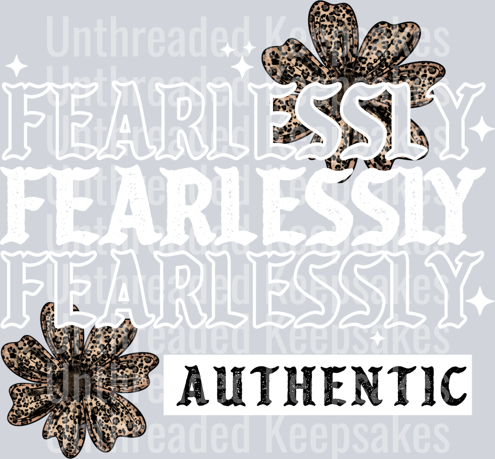 Fearlessly authentic white DTF Transfer